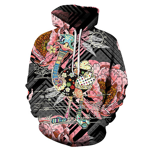 

Men's Unisex Plus Size Pullover Hoodie Sweatshirt Graphic Prints Duck Print Hooded Casual Daily Holiday 3D Print Basic Designer Hoodies Sweatshirts Long Sleeve Blushing Pink