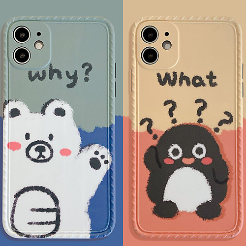 

Phone Case For Apple Back Cover iPhone 12 Pro Max 11 SE 2020 X XR XS Max 8 7 Shockproof Dustproof Cartoon Geometric Pattern Animal TPU