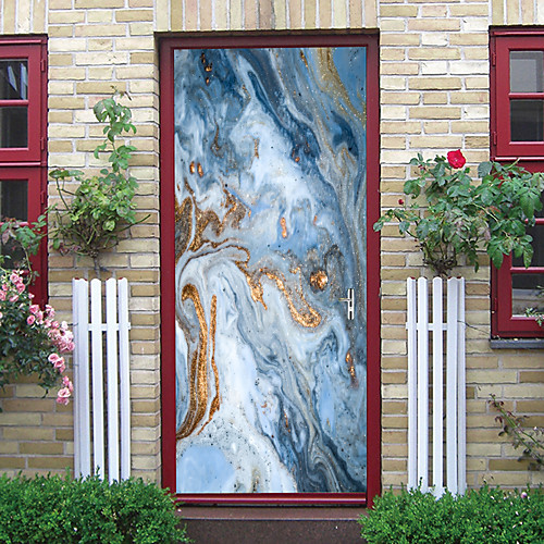 

2pcs Self-adhesive Creative Door Sticker Marble Pattern Living Room Diy Decoration Home Waterproof Wall Sticker