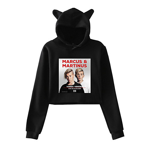 

Inspired by marcus&martinus Cosplay Cosplay Costume Crop Top Hoodie Polyester / Cotton Blend Graphic Printing Cat Ear Crop Top For Women's