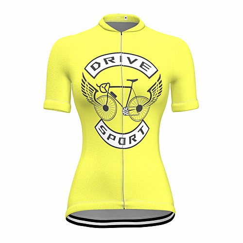 

21Grams Women's Short Sleeve Cycling Jersey Summer Spandex Yellow Bike Top Mountain Bike MTB Road Bike Cycling Quick Dry Moisture Wicking Sports Clothing Apparel / Stretchy / Athleisure