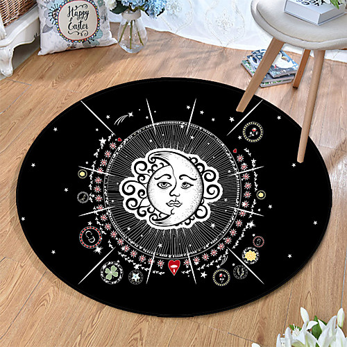 

Round 5mm Area Rugs Machine Made Polyster Non Skid Modern 3D