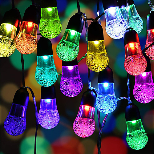 

Solar Outdoor Waterproof String Lights Crystal Ball Bulb 5M-20LEDs 3.5M-10LEDs Garden Decoration Fairy String Light for Bar Festival Wedding Party Decoration