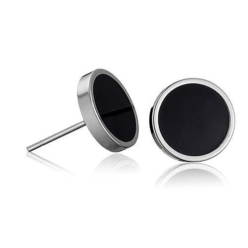 

Men's Earrings Classic Holiday Birthday Stylish Simple Stainless Steel Earrings Jewelry Black For Street Formal Date Festival 1pc