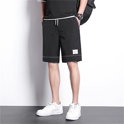 

Men's Chino Cargo Shorts Shorts Tactical Cargo Pants Solid Colored Letter Knee Length Black Khaki Green