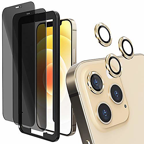 

2pcs Privacy Screen Protector & 4pcs Camera Lens Protector For Apple iPhone 12 Pro Max iPhone 12 Mini iPhone 11 Pro Max Tempered Glass Scratch Proof Anti-Spy Front Screen Protector Phone Accessory