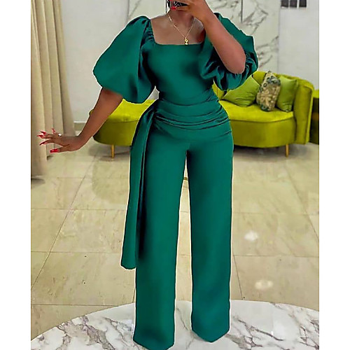 

d128t foreign trade women's clothing 2021wish amazon summer high waist temperament large size cross-border africa european and american jumpsuit