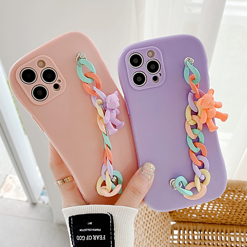 

Phone Case For Apple Back Cover iPhone 12 Pro Max 11 SE 2020 X XR XS Max 8 7 Shockproof Dustproof Cartoon Solid Colored TPU