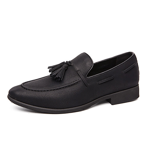 

Men's Loafers & Slip-Ons Dress Loafers Penny Loafers Casual Classic Daily Office & Career PU Non-slipping Wear Proof Black Fall Winter / Tassel / Tassel