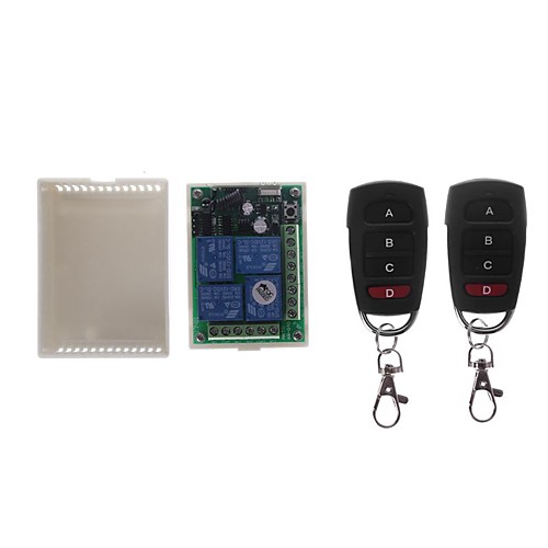 

433MHz Universal Wireless Remote Control DC 12V 4CH Relay Receiver Module RF Switch 4 Button Remote Control Gate Garage opener