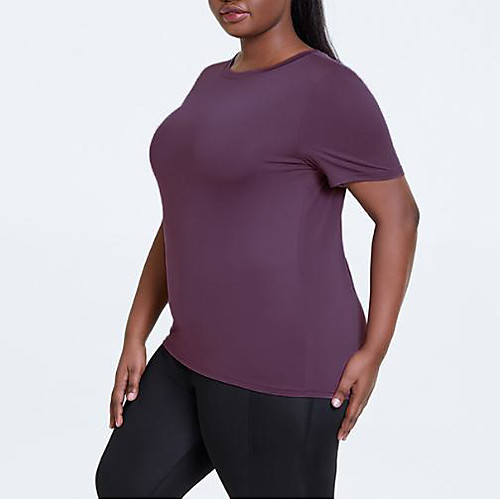 

Women's Plus Size Tops T shirt Print Short Sleeve Round Neck Purple Big Size 0XL(L) 1XL(XL) 2XL 3XL 4XL