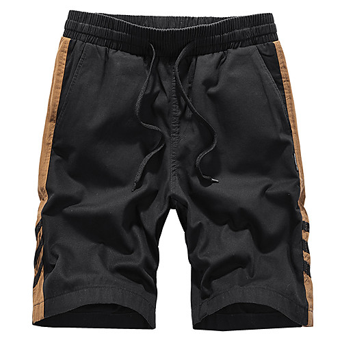 

Men's Simple Shorts Cycling Quick Dry Moisture Wicking Lightweight Breathable Soft Outdoor Sports Casual Daily Active Shorts Pants Simple Solid Color Knee Length Classic Drawstring Pocket Black Khaki