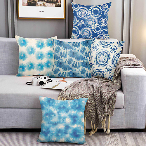 

Tie Dye Double Side Cushion Cover 5PC Soft Decorative Square Throw Pillow Cover Cushion Case Pillowcase for Bedroom Livingroom Superior Quality Machine Washable Outdoor Cushion for Sofa Couch Bed Chair