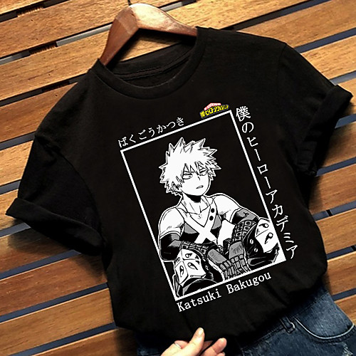 

Inspired by My Hero Academia / Boku No Hero Cosplay Anime Cartoon Polyester / Cotton Blend Print Harajuku Graphic Kawaii T-shirt For Women's / Men's