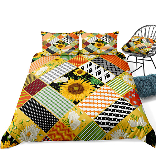 

Duvet Cover Sets 3 Piece Rayon / Polyester 3D Rainbow Reactive Print Bohemian Style