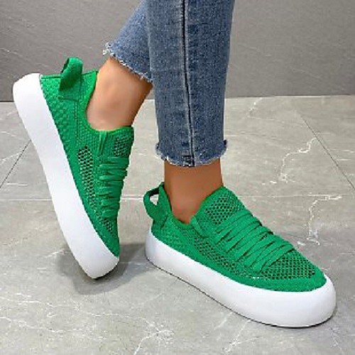 

Women's Sneakers Flat Heel Round Toe Mesh Solid Colored Leopard White Black