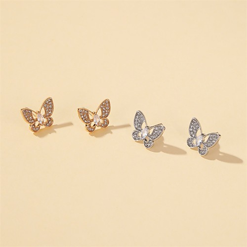 

Butterfly Stud Earrings Stylish Simple European Korean Sweet Earrings Jewelry Gold For Party Evening Street Date Birthday Festival
