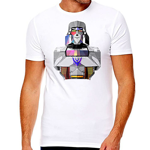 

Men's Unisex Tee T shirt Hot Stamping Graphic Prints Character Plus Size Print Short Sleeve Casual Tops Cotton Basic Designer Big and Tall White