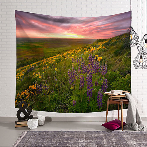 

Landscape Wall Tapestry Art Decor Blanket Curtain Hanging Home Bedroom Living Room Decoration Polyester Floral Sunset