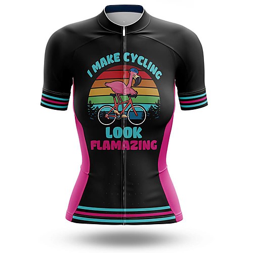 

21Grams Women's Short Sleeve Cycling Jersey Summer Spandex Black Animal Bike Top Mountain Bike MTB Road Bike Cycling Quick Dry Moisture Wicking Sports Clothing Apparel / Stretchy / Athleisure