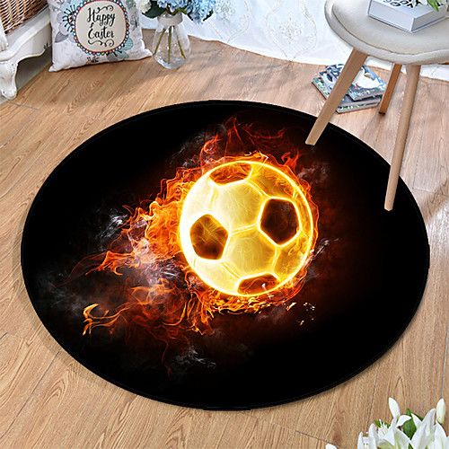 

Round 5mm Area Rugs Machine Made Polyster Non Skid Modern 3D