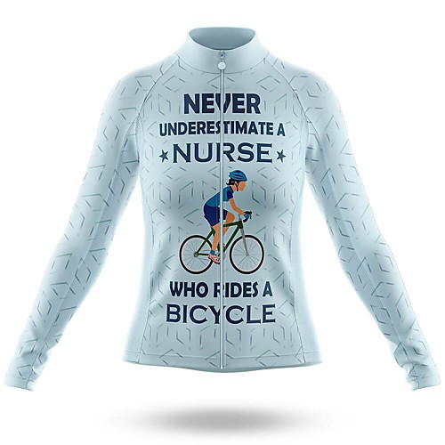 

21Grams Women's Long Sleeve Cycling Jersey Summer Spandex Blue Bike Top Mountain Bike MTB Road Bike Cycling UV Resistant Quick Dry Moisture Wicking Sports Clothing Apparel / Stretchy / Athleisure