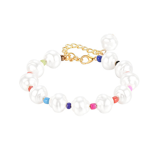

Women's Bead Bracelet Bracelet Loom Bracelet Braided Wedding Birthday Vintage Theme Baroque Korean Lolita Sweet Boho Resin Bracelet Jewelry White For Anniversary Gift Prom Date Birthday
