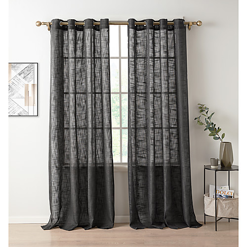 

Classic Semi-Sheer Two Panels Curtain Living Room Curtains