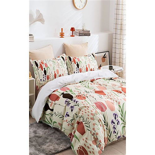 

3-Piece Duvet Cover Set Hotel Bedding Sets Comforter Cover with Soft Lightweight Microfiber Include 1 Duvet Cover 2 Pillowcases for Double/Queen/King(1 Pillowcase for Twin/Single)