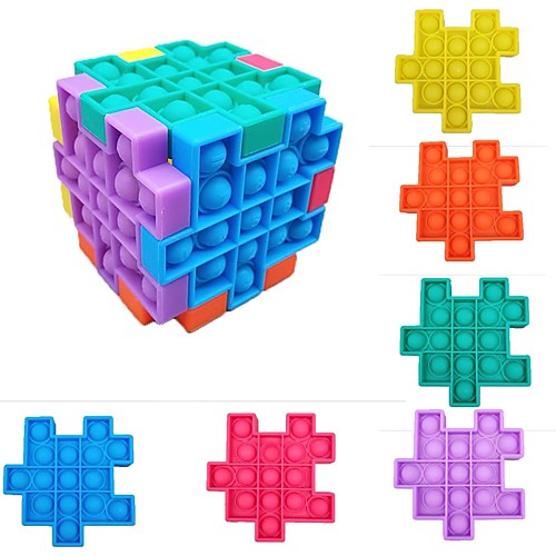 

6pcs Popsits Cube Puzzle Toy Children Adult Anti Stress Pressure Reliever Board Controller Educational Fidget Toys Gifts Poppit