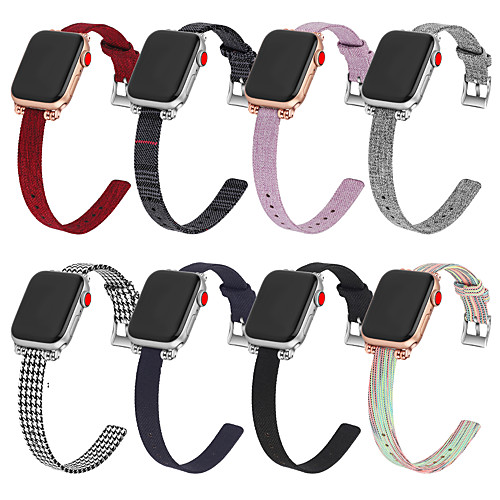 

Smart Watch Band for Apple iWatch 1 pcs Classic Buckle Canvas Replacement Wrist Strap for Apple Watch Series SE / 6/5/4/3/2/1