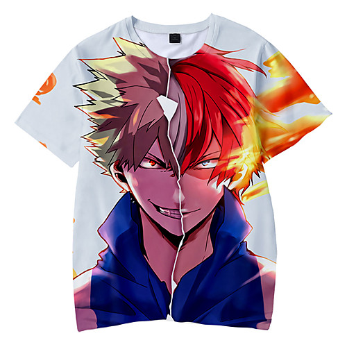 

Inspired by My Hero Academia / Boku No Hero Cosplay Anime Cartoon Polyester / Cotton Blend Print 3D Harajuku Graphic T-shirt For Women's / Men's