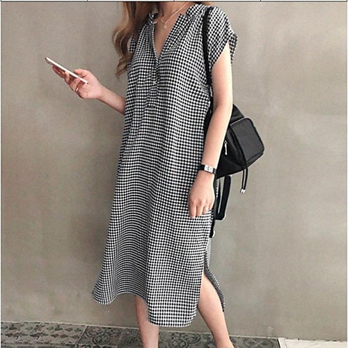 

Women's A Line Dress Midi Dress Black Short Sleeve Print Dot Spring Summer Sweet Style Casual 2021 One-Size / Cotton / Cotton