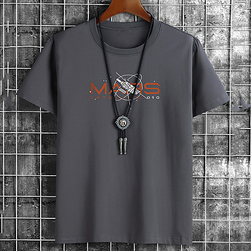 

Men's Unisex Tee T shirt Hot Stamping Graphic Prints Letter Plus Size Print Short Sleeve Casual Tops Cotton Basic Fashion Designer Big and Tall Round Neck White Black / Summer