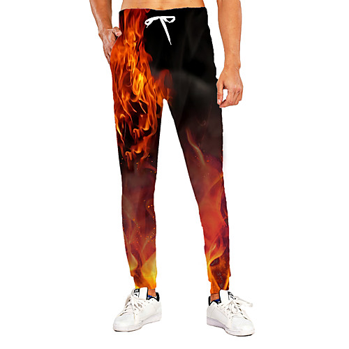 

Men's Novelty Casual / Sporty Outdoor Sports Casual Daily Sweatpants Trousers Pants Graphic 3D Full Length Print Red