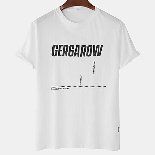 

Men's Unisex Tee T shirt Hot Stamping Graphic Prints Letter Plus Size Print Short Sleeve Casual Tops Cotton Basic Designer Big and Tall White Black