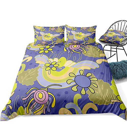 

Duvet Cover Sets 3 Piece Rayon / Polyester 3D Rainbow Reactive Print Bohemian Style