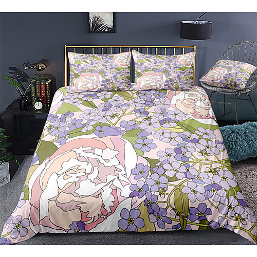 

Duvet Cover Sets 3 Piece Rayon / Polyester 3D Rainbow Reactive Print Bohemian Style
