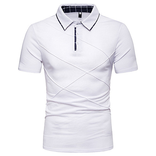 

Men's Golf Shirt Tennis Shirt Solid Color Button-Down Short Sleeve Street Tops Cotton Business Casual Comfortable White Black Dark Gray