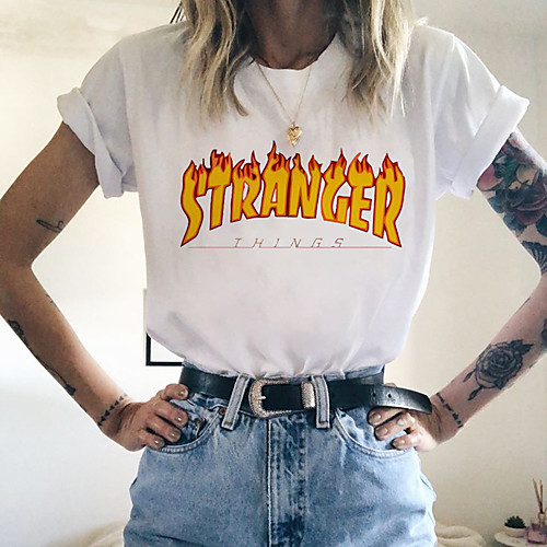 

Inspired by Stranger Things Cosplay Anime Cartoon Polyester / Cotton Blend Print Harajuku Graphic Kawaii T-shirt For Women's / Men's