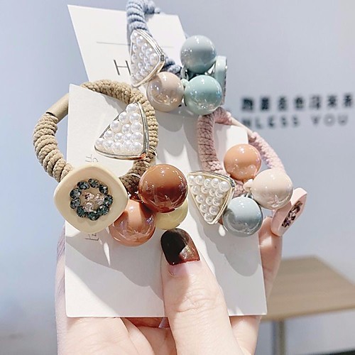 

Girls' Hair Ties Hair Jewelry For Handmade Pearl Mixed Color 3pcs / pack