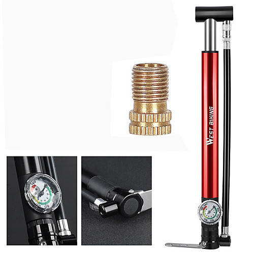 

Mini Bike Pump Mini Bike Pump With Gauge Inflated For Road Bike Mountain Bike MTB Folding Bike Recreational Cycling Cycling Bicycle Aluminum Alloy Red Black