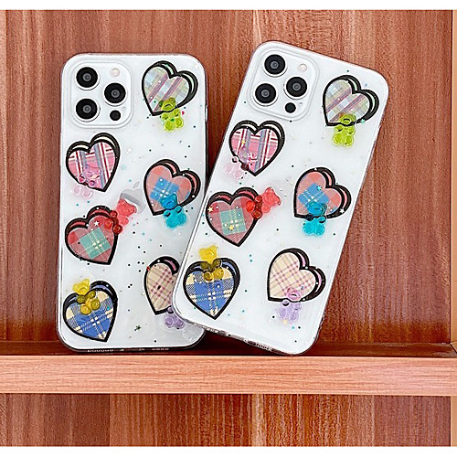 

Phone Case For Apple Back Cover iPhone 12 Pro Max 11 SE 2020 X XR XS Max 8 7 Shockproof Dustproof Heart TPU