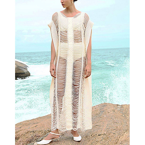 

Women's Cover Up Beach Dress Swimsuit Solid Color White Apricot (ZS1718) Swimwear Bathing Suits New / Padless