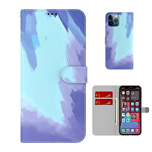 

Wallet Leather Phone Case For iPhone 12 Pro Max 11 SE 2020 X XR XS Max 8 7 6 Rendering Color Flip Folio Card Holder Kickstand Shockproof Protection Case