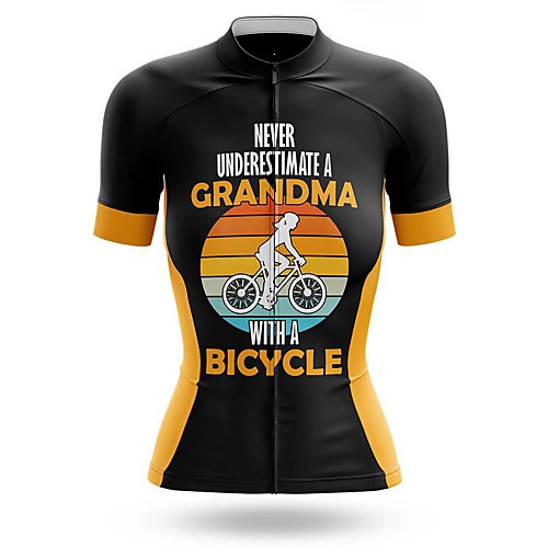 

21Grams Women's Short Sleeve Cycling Jersey Summer Spandex Black / Yellow Bike Top Mountain Bike MTB Road Bike Cycling Quick Dry Moisture Wicking Sports Clothing Apparel / Stretchy / Athleisure
