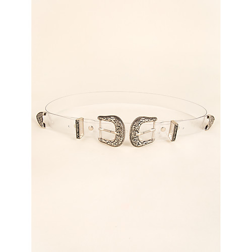 

Women's Waist Belt Dress Corporate Clothing Silver Belt Solid Color / Resin
