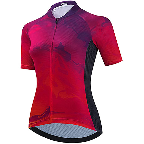 

21Grams Women's Short Sleeve Cycling Jersey Summer Spandex Red Graffiti Bike Top Mountain Bike MTB Road Bike Cycling Sports Clothing Apparel / Stretchy / Athleisure