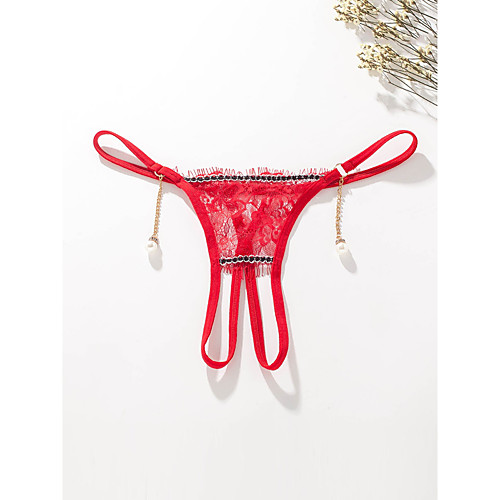 

Women's Lace G-strings & Thongs Panties Micro-elastic Low Waist 1 PC Blushing Pink One-Size