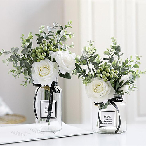

33cm Nordic Style Imitation Rose Bouquet Living Room Furnishings Decoration Flower Arrangement